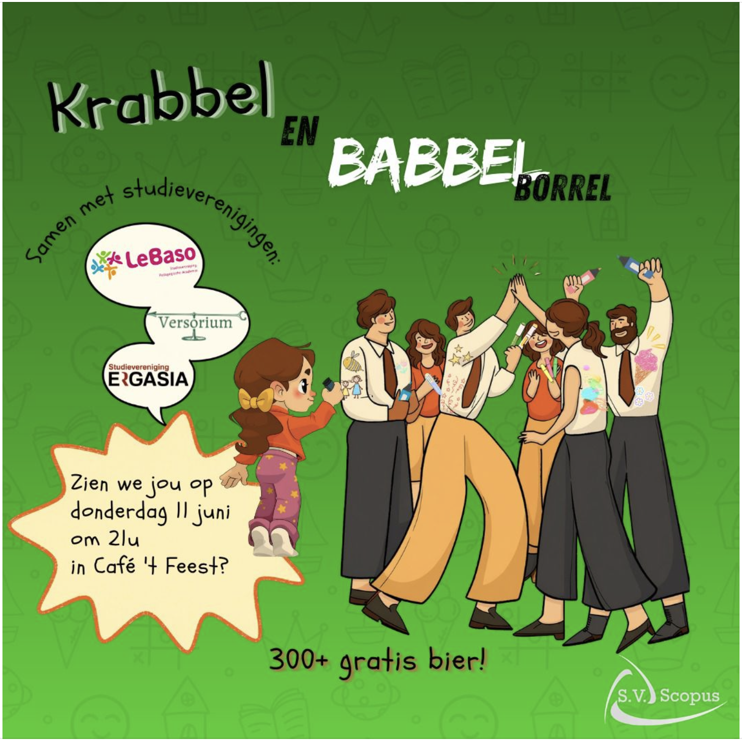 🎉🦀 KRABBEL EN BABBEL BORREL 🦀🎉