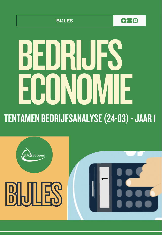 Bijles Bedrijfseconomie Jaar 1